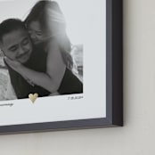 "With a Heart: Square Foil Framed Photo" - Foil Framed Photo in Gold by Laura Hamm - Frame Close-up