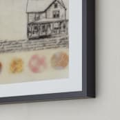 "A Study of Home II" - Art Print in Charcoal Grey on Antique White by Two if by Sea Studios - Frame Close-up