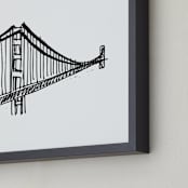 "Gracious Golden Gate Bridge" - Art Print in Black and White by Phrosné Barwood - Frame Close-up