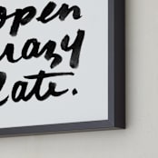 "Open Crazy Late" - Art Print in Black by Paper Raven Co. - Frame Close-up