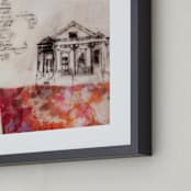 "A Study of Home I" - Art Print in Charcoal Grey and Cream by Two if by Sea Studios - Frame Close-up