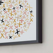 "Criss Cross" - Art Print in Warm Blush by Annie Clark - Frame Close-up