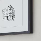 "Paris Street Shop 3" - Art Print in Black and White by Phrosné Barwood - Frame Close-up