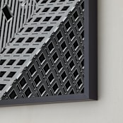 "Squares and Lines" - Art Print in Urban Grey by Brian Collins - Frame Close-up
