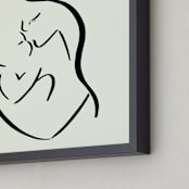 "Mama's arms" - Art Print in monochrome by Keely Norton Owendoff - Frame Close-up