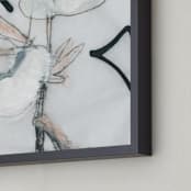"Southern Cotton Double Bloom Square" - Art Print in Neutrals by Angela Simeone - Frame Close-up