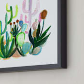 "Desert Jungle" - Art Print in Jungle Green by Holly Royval - Frame Close-up
