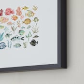 "Tropical Fish" - Art Print in Coral by Emilie Simpson - Frame Close-up