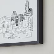 "San Francisco" - Art Print in Jet black by Neeta Sawhney - Frame Close-up
