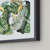 "Toucan jungle family" - Art Print in jungle green by Lulaloo - Frame Close-up