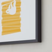 "Animal Impressions: Sloth" - Art Print in Mango by Christine Nguyen - Frame Close-up