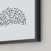 "You Are My Rising Sunshine" - Art Print in Black by Dean Street - Frame Close-up