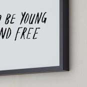 "Young and Free" - Art Print in Noir by June Letters Studio - Frame Close-up