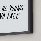 "Young and Free" - Art Print in Noir by June Letters Studio - Frame Close-up
