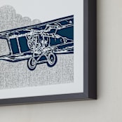 "Vintage plane" - Art Print in Original by Saksun - Frame Close-up