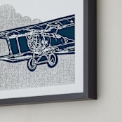 "Vintage plane" - Art Print in Original by Saksun - Frame Close-up