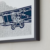 "Vintage plane" - Art Print in Original by Saksun - Frame Close-up