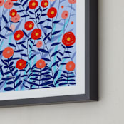 "Morning Flowers" - Art Print in Orange Sun by JW Solomon - Frame Close-up
