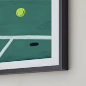 "Tennis Anyone?" - Art Print in Tennis court green by JW Solomon - Frame Close-up