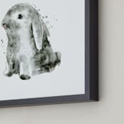 "Bunny1" - Art Print in Cottontail by Lulaloo - Frame Close-up