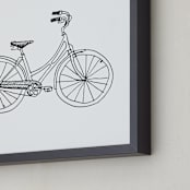 "bicycle" - Art Print in Black by Phrosné Barwood - Frame Close-up