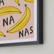 "That's Ba-Na-Nas" - Art Print in White by Kerry Doyle - Frame Close-up