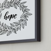 "Hope Wreath" - Art Print in Black by Lyna Ti - Frame Close-up