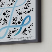"Lovely Letter" - Art Print in Black by Sara Heilwagen - Frame Close-up