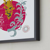 "Essential Garden: Passion" - Art Print in Mustard Shine by Eva Marion - Frame Close-up