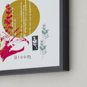 "Essential Garden: Bloom" - Art Print in Mustard Shine by Eva Marion - Frame Close-up