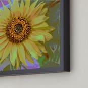 "Sunflower" - Art Print in sunflower yellow by Gail Schechter - Frame Close-up