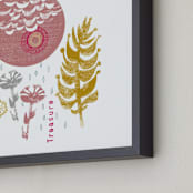 "Essential Garden: Treasure" - Art Print in Mustard Shine by Eva Marion - Frame Close-up