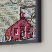 "Schoolhouse Rock No.2" - Art Print in Red by Kelly Maron Horvath - Frame Close-up