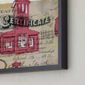 "Schoolhouse Rock No.4" - Art Print in Red by Kelly Maron Horvath - Frame Close-up