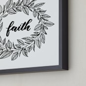 "Faith Wreath by LY" - Art Print in Black by Lyna Ti - Frame Close-up