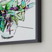 "I Odora You Daphne " - Art Print in Leafy Green by Lisa McLean - Frame Close-up
