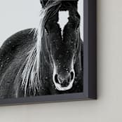 "Resolution" - Art Print in snowy blacks by Leslie Le Coq - Frame Close-up