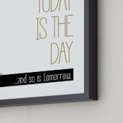 "procrastination" - Art Print in black&gold by Niki Digrigorio - Frame Close-up