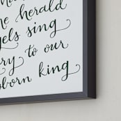 "Hark Holiday" - Art Print in Dark Forest Green by Heather Buchma - Frame Close-up
