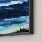 "Deepwater" - Art Print in indigo sea by Jenny Partrite - Frame Close-up