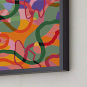 "Colour Play" - Art Print in Nude Pink by Attila - Frame Close-up