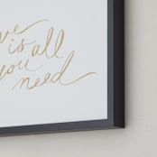 "Love Lyrics" - Art Print in gold by rose lindo - Frame Close-up