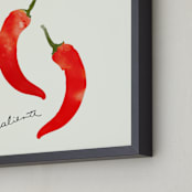 "Caliente" - Art Print in Cream by Red Impressionz - Frame Close-up