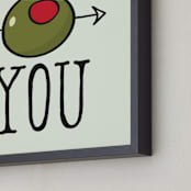 "Olive (I Love) You" - Art Print in Olive Green by Molly Lasee - Frame Close-up