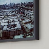 "59th Street Bridge" - Art Print in City Grey by AJD - Frame Close-up