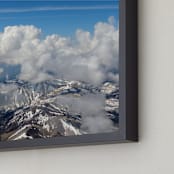 "Clouds and Snow 1" - Art Print in cloudy white grey by Jeff Vilkin - Frame Close-up