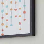 "Hanging Pebbles" - Art Print in Light red by Elaine Stephenson - Frame Close-up