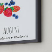 "August fruits" - Art Print in strawberry by Kanika Mathur - Frame Close-up