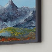 "Iron Mountain" - Art Print in Mountain Gray Blue by Laura Morris - Frame Close-up