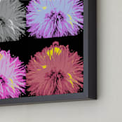 "the TRIBUTE" - Art Print in neon black light by Gail Schechter - Frame Close-up
